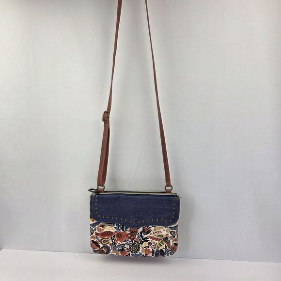 Sakroots Austen Double Gusset Crossbody Bag With Studded Denim Flap - Picture 4 of 15